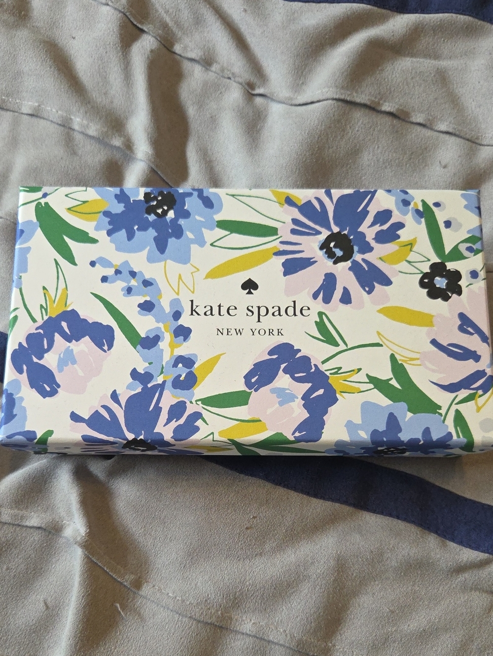 kate spade White Box with Blue, Purple & Green Floral Print